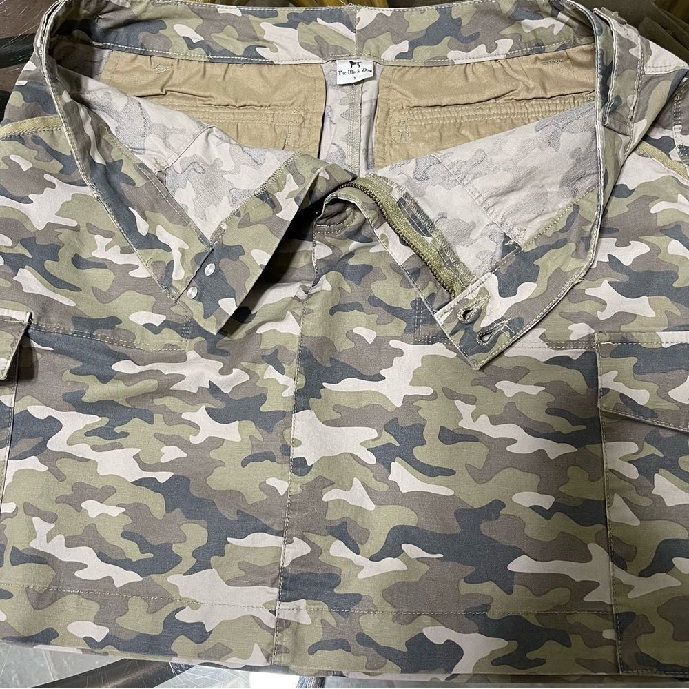 The Black Dog Camouflage Cargo Skirt Camo Straight Cotton Pockets Casual Women S - Picture 5 of 15